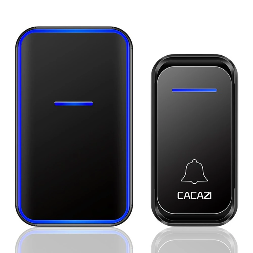 CACAZI Smart Digital AC электронный дверной звонок, приемник-1 шт.) 1 передатчик 300 м дистанционное управление Умный дом Водонепроницаемый светодиодный индикатор Беспроводной дверной Звонок