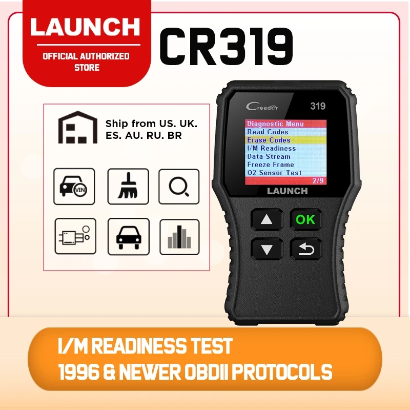 Диагностический сканер launch X431 Creader 319 CR3001 полностью OBD2 OBDII диагностический OBD 2 CR319