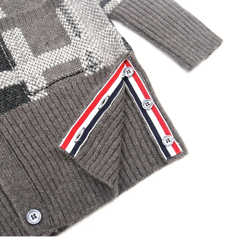 Decote em v Moda Marca Suéteres Feminino Solto Cardigans Roupas Listrado Algodão lã Xadrez Grosso Inverno Cabolsa Casual 2021 tb 8 Moda Feminina