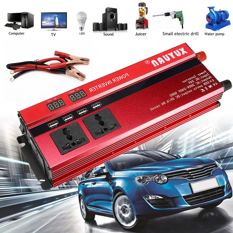 Vehemo конвертер DC24V в AC220V авто Инвертор Солнечный мощность Инвертор открытый высокая производительность адаптер алюминиевый сплав