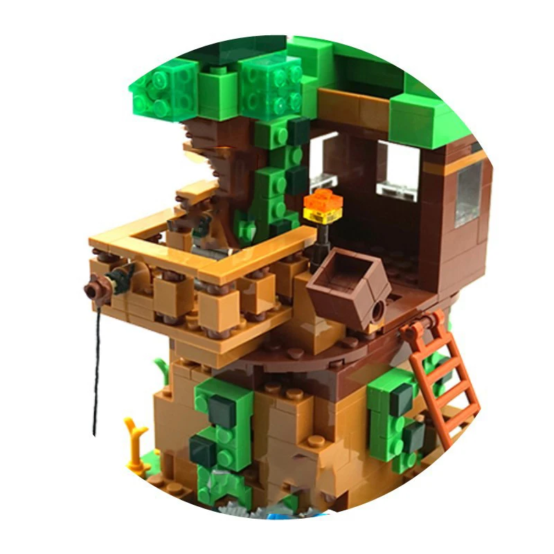 The Tree House Small Building Blocks Sets With Steve Action Figures Compatible My World MinecraftINGlys Sets Toys For Children The Tree House Small Building Blocks Sets With Steve Action Figures Compatible My World MinecraftINGlys Sets Toys For Children