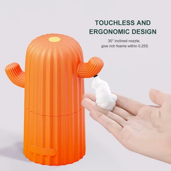 

Cactus Shape Non-Contact Smart Soap Dispenser Kitchen Bathroom Automatic Induction Foaming Hand Washing Container