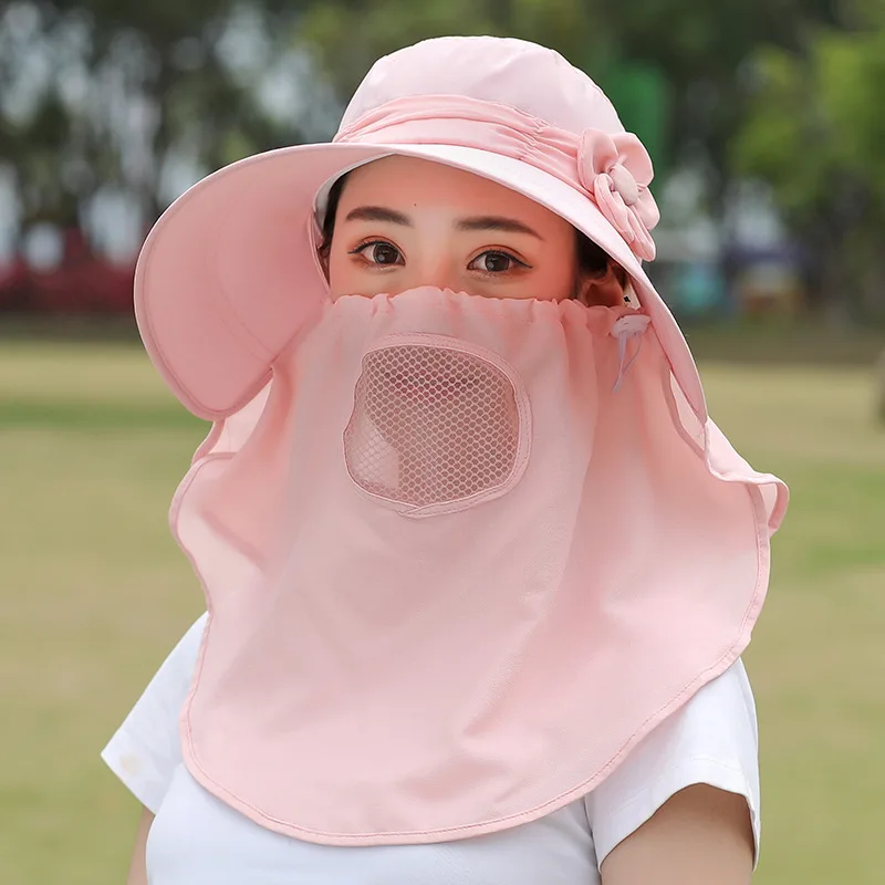 Pink Dilidala солнцезащитные шляпы для женщин, многофункциональная Солнцезащитная шляпа с большим крылом для лица, Солнцезащитная шляпа с защитой от ультрафиолета, летняя верхняя одежда с козырьком, новинка - Цвет: Pink