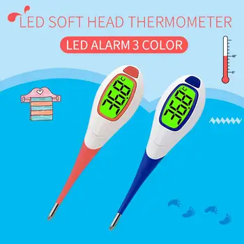 

3 Colors Baby Adult Fever Alert Function Digital Body Soft Head Oral Alar Thermometer 10 Seconds Reading #CW