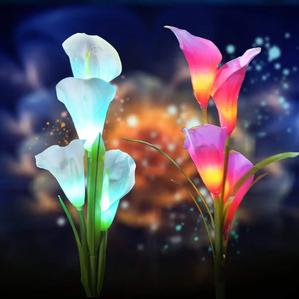 

Solar Common Calla Lamp Colorful LED Simulation Festive Lantern Outdoor Decoration Lawn Lamp Inserted Lights Courtyard Festive L