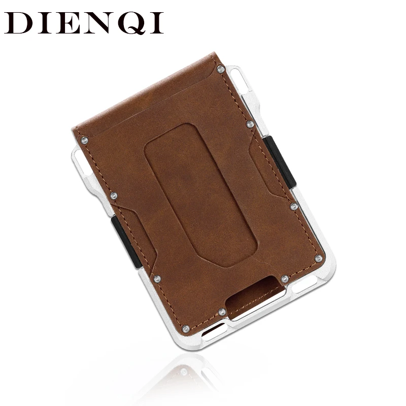 Metal Wallets Card-Holder Trifold Aluminium Money-Bag Rfid Small Vintage Short DIENQI