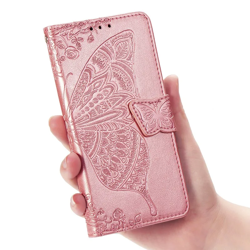 butterfly rose god Чехол-книжка с подставкой для Redmi Note 7, чехол для Redmi 7, силиконовый кожаный чехол-бумажник для Xiaomi Redmi Note 7 8 Pro Redmi 7A 6A Go K20, чехол - Цвет: butterfly rose god