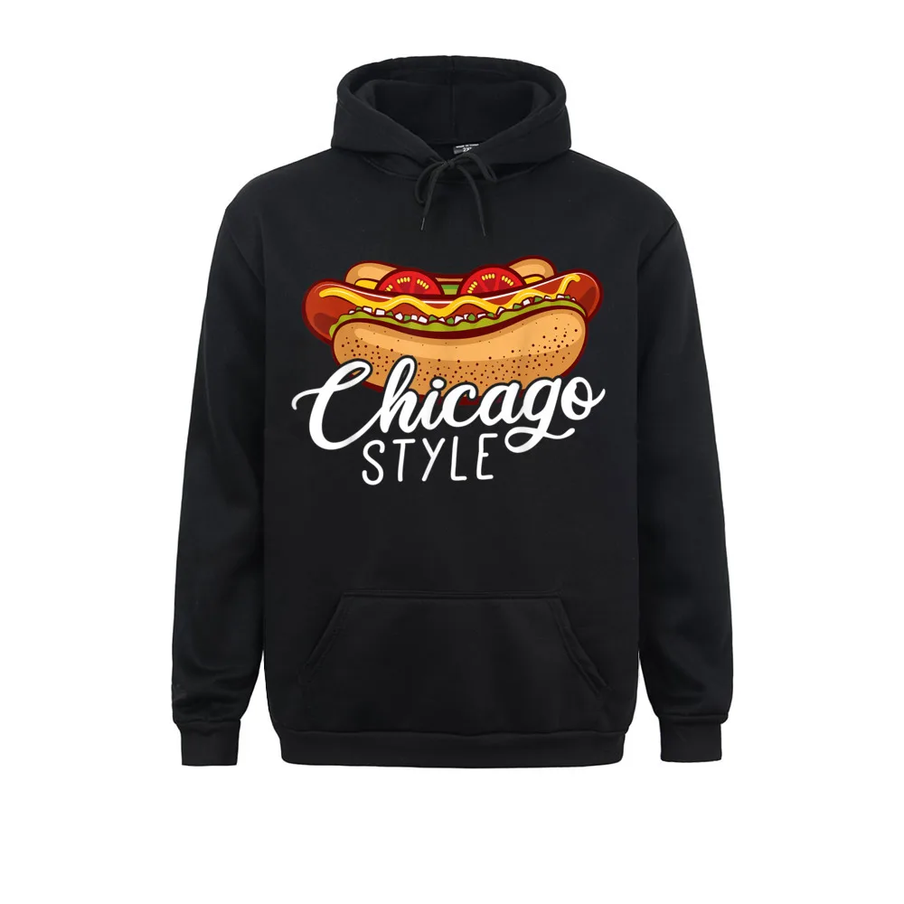 Hoodies Chicago Style HOT DOG Gift Hotdog T-Shirt__323 Hoods Labor Day Discount Street Long Sleeve  Student Sweatshirts Street Chicago Style HOT DOG Gift Hotdog T-Shirt__323black