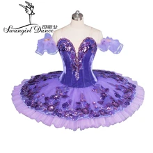 Бархатная фиолетовый балетный пачка для взрослых, классическая балетная пачка, профессиональная балетная пачка для взрослых, для соревнований, балерина для девочек, tutuBT9043