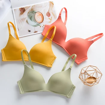 

8829# The new multi-color gathered non-steel bra comfortable and seamless V-shaped thin underwear suit or single piece