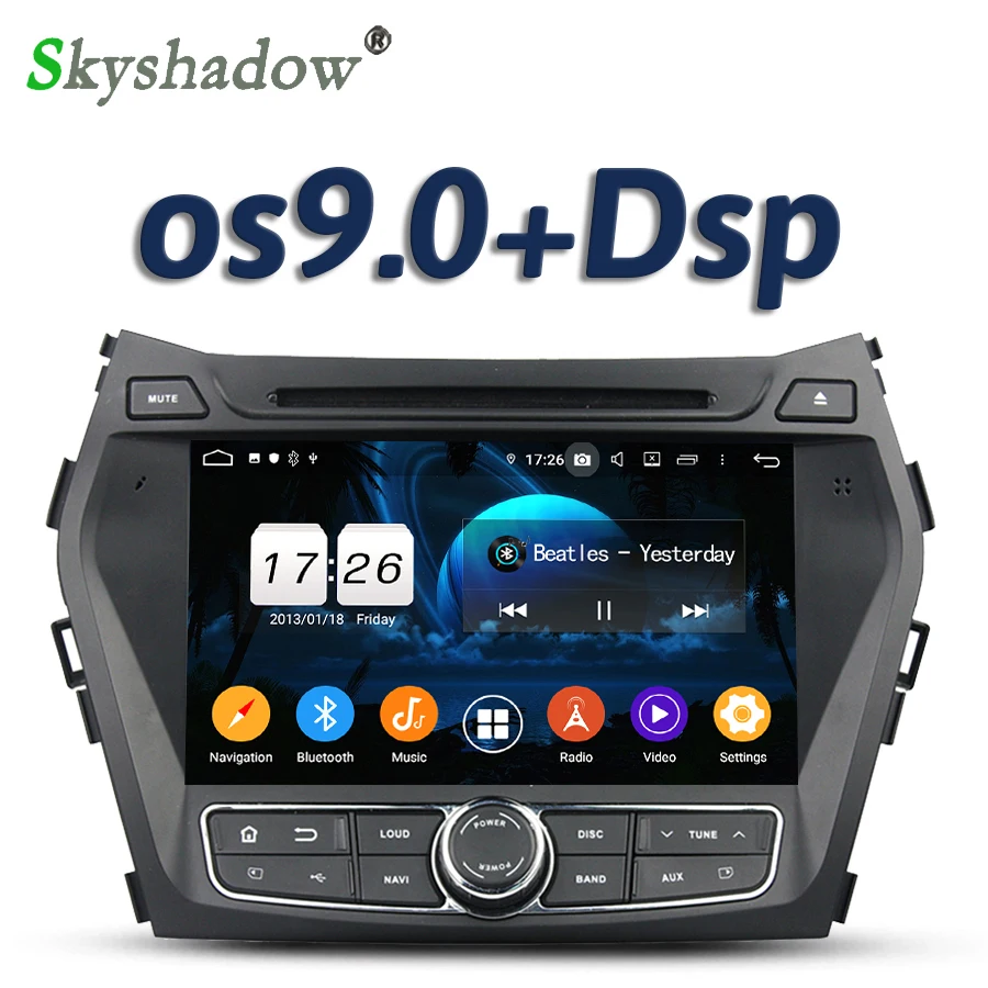 DSP для Hyundai IX45 Santa Fe 2013 2014 Android 10 2 Гб ОЗУ 16 4 ядра автомобильный DVD плеер GPS карта RDS