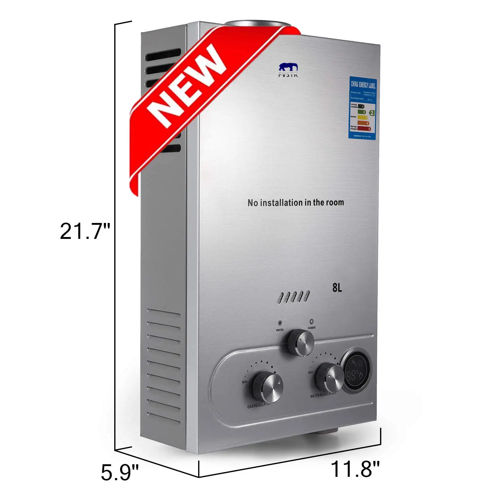 

2022Flue Type Flue Type Cb Emc Lgp Instant /Tankless 8l Lpg Propane Gas Hot Water Heater Boiler Stainless Lcd Ce FD