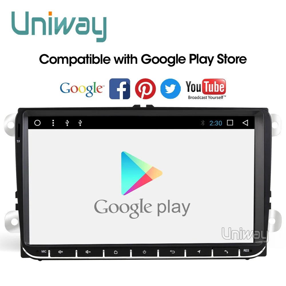 Uniway ADZ9071 android 9,0 автомобильный dvd для vw passat b6 b7 golf 5 6 tiguan polo octavia rapid fabia мультимедийный навигационный плеер