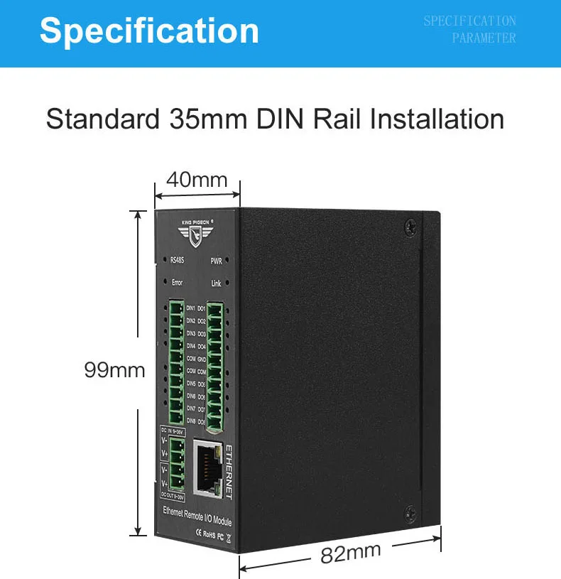 Modbus TCP Ethernet Remote IO Module Digital input output Analog input Data Acquisition M120T anti theft lock