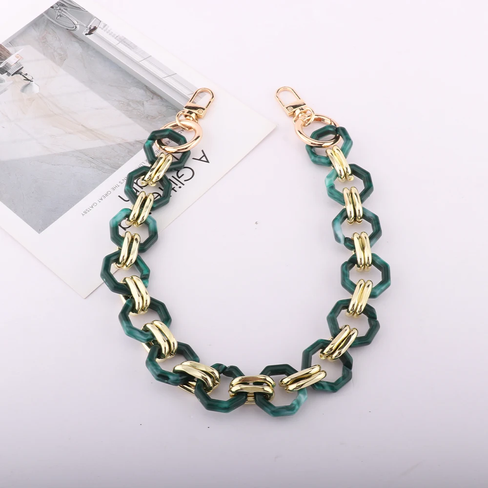 High-quality frosted acrylic chain bag belt bag decorative chain color resin chain female bag briefcase decorative chain