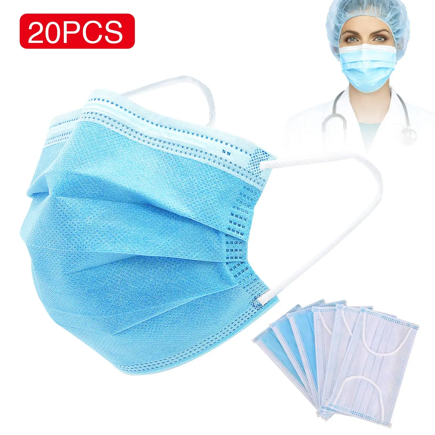 

1/20/50 Pcs Disposable Protection Mouth Covers Non-Woven Anti-Dust Face Covers Outdoor Travel Safety Protection Products