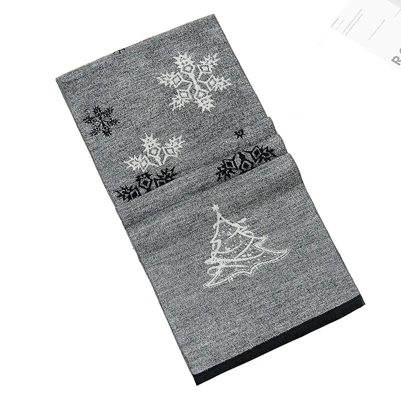 Новые зимние шарфы для мужчин винтажные снежинки вязаный кашемировый шарф шаль для мужчин роскошный бренд рождественский подарок