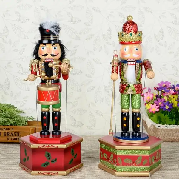 free shipping Movable doll puppets 32CM handmade music nutcracker Christmas Hand-painted gift D335 | Игрушки и хобби