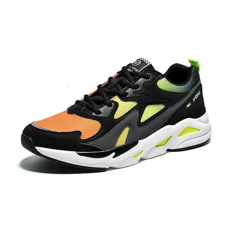 black green orange Г., Осенняя обувь для папы Мужская обувь трендовая обувь для отдыха, тонкие туфли обувь для студентов - Цвет: black green orange
