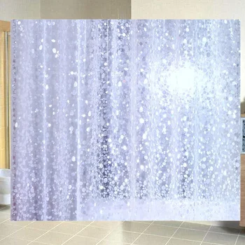 

Transparent 3D Pebble Pattern Shower Curtain Waterproof Damp Proof Mildewproof Bath Curtains for Bathroom Home Hotel (180*200cm)