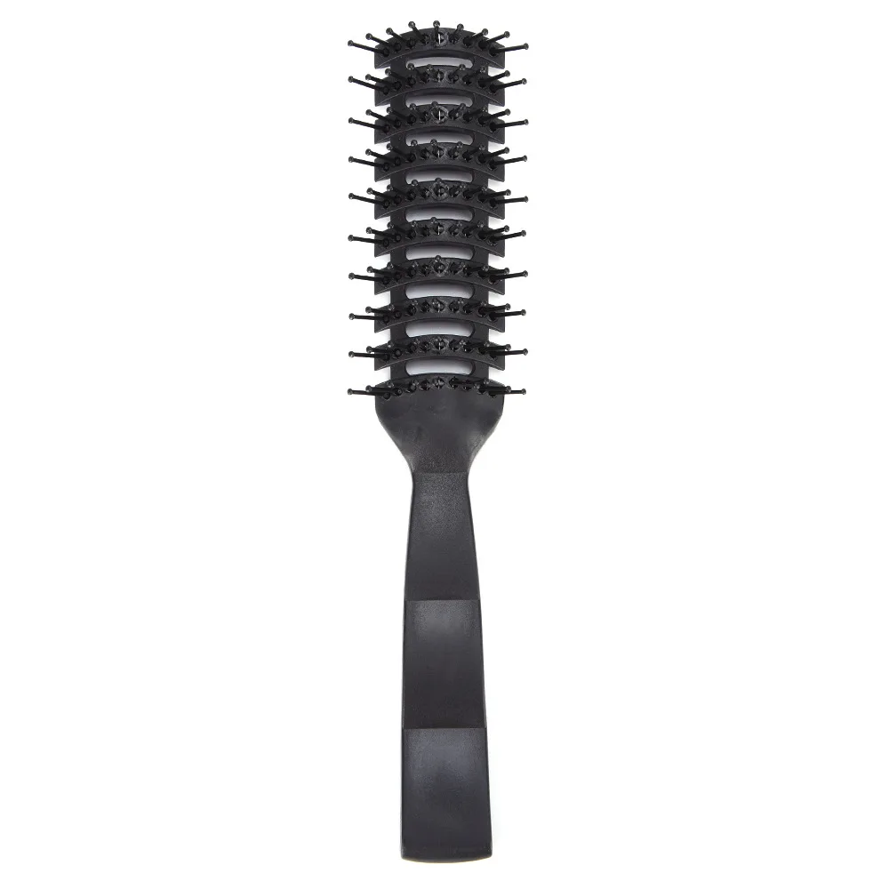 1PC black comb Профессиональная щетка для волос расческа для волос черная нейлоновая щетина 9 рядов расческа для волос Массажер щетка для укладки - Цвет: 1PC black comb