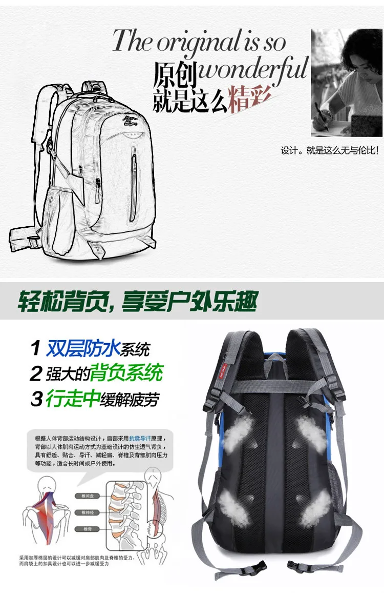 Рюкзак для путешествий на открытом воздухе, Супер Легкий Многофункциональный Водонепроницаемый рюкзак для пеших прогулок, туристического
