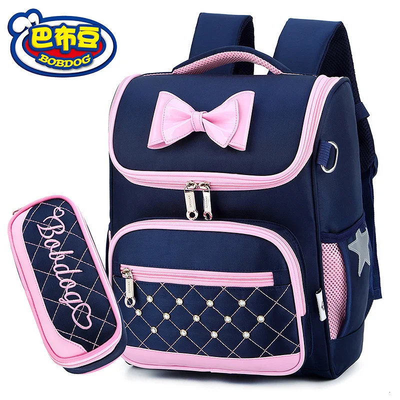 Kids orthopedic backpack Primary School Bags For Students Boys Girls Backpacks Waterproof Schoolbags Book Bag mochila infantil - Цвет: small blue