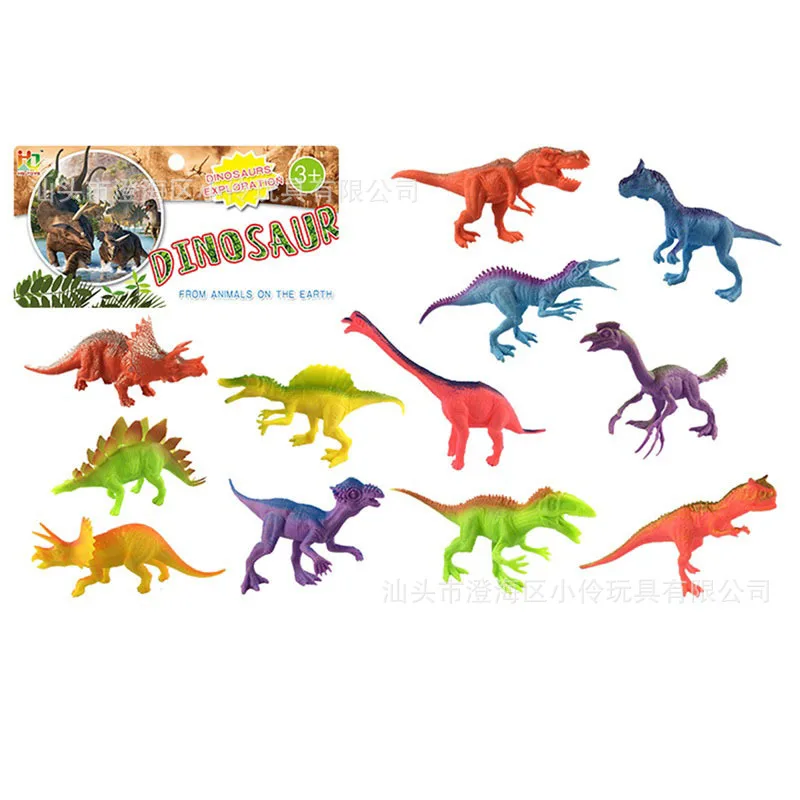 

Dinosaur Toy World Model Plastic Soft Silcone Dinosaur Toy Model Set T-Rex Triceratops Wholesale