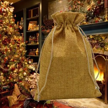 

24 Days Countdown Advent Calendar Hanging Drawstring Candy Bags with Stickers 67JB