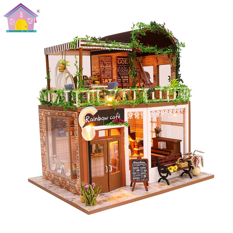  Hoomeda-diy DIY Creative Cabin Architecture Sand Table Model Toy Handmade Doll House Customizable B