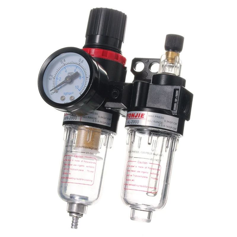 

G1/4" In line Air Compressor Filter Regulator Gauge Trap oil/Water Separator Filter Air Pressure Regulator Airbrush Compressor