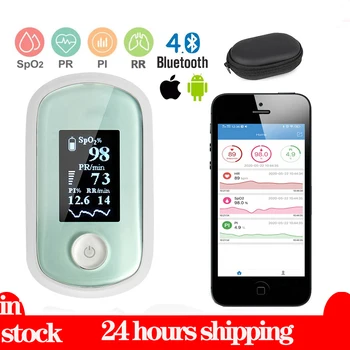 

Bluetooth APP Pulse Oximeter SPO2 PR PI RR Monitor OLED Oxymeter oximetro de dedo Spo2 PR PI monitor Support Android