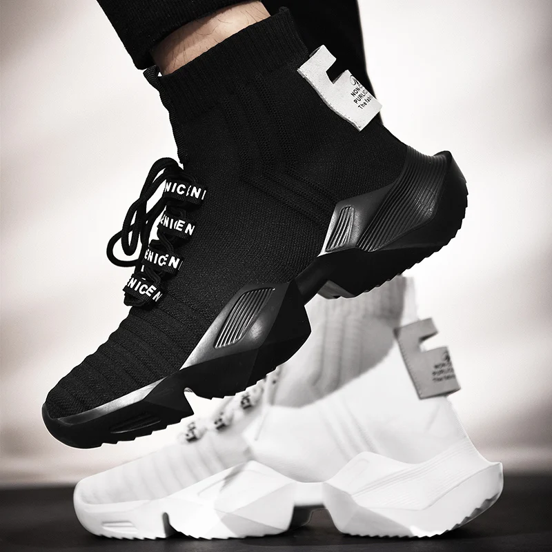 Sock Sneakers Shoes Breathable Casual-Shoes High-Top Damyuan Retro Chunky Men 47 Mens