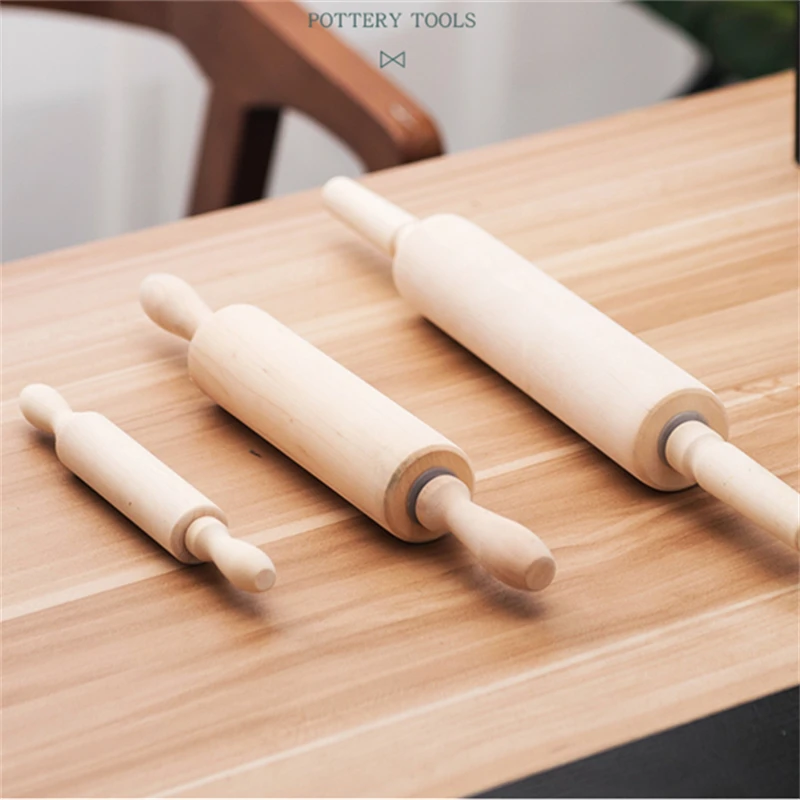 Ceramic tools rolling stick ceramic clay plate forming rolling pin DIY  pottery roller rolling stick handmade solid wood stick - AliExpress