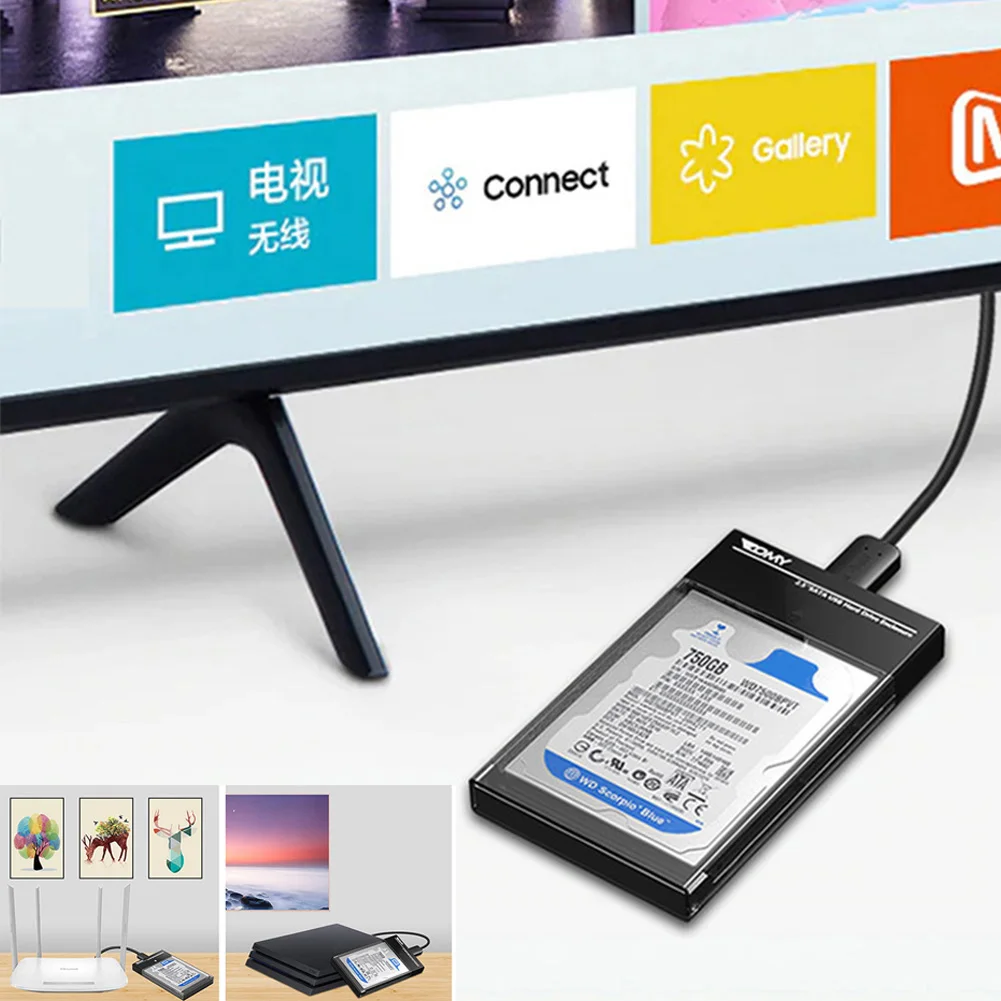 2,5 дюймов SATA USB 3,0 5 Гбит/с HDD корпус жесткого диска чехол Коробка для ПК и ноутбуков