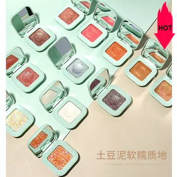 

LED diamond glitter eyeshadow palette Mashed Potato cream bronzer silver brown long lasting waterproof metallic eyeshadow MA058