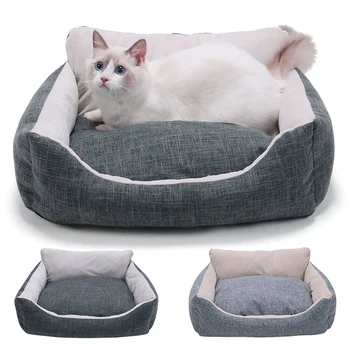 

Pet Cat Bed House Puppy Sofa Winter Warm Pet Sleeping Bed Washable Dog Kennel Mat for Small Medium Dogs Nest Pet Supplies Cotton