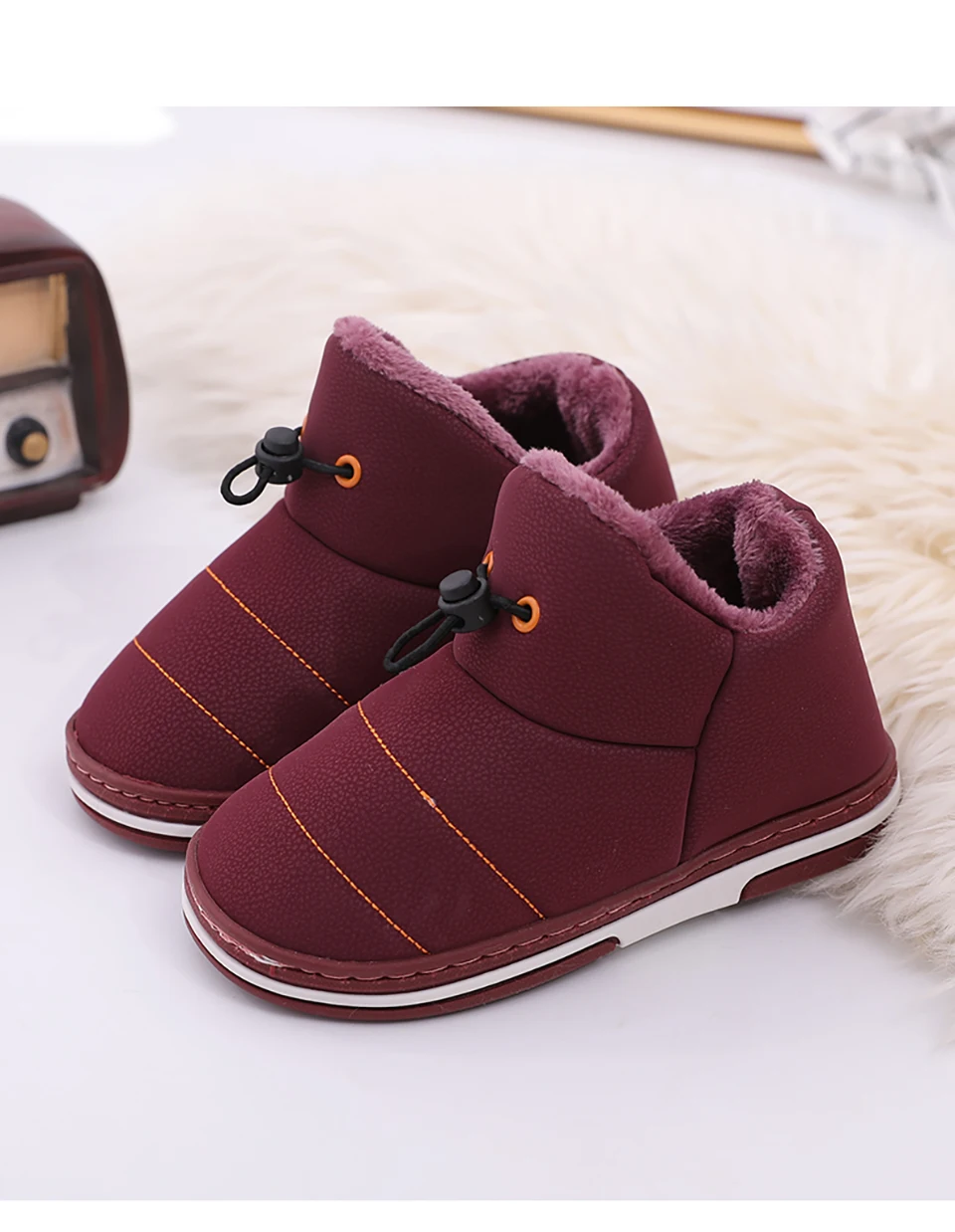 Children Boots Shoes New Winter Plush Warm Martin Boys Shoes Fashion Leather Soft Fleece Antislip Girls Boots