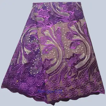 

African Lace Fabric 2019 Embroidered Nigerian Laces Fabric Bridal High Quality French Tulle Lace Fabric For Women Dress 04