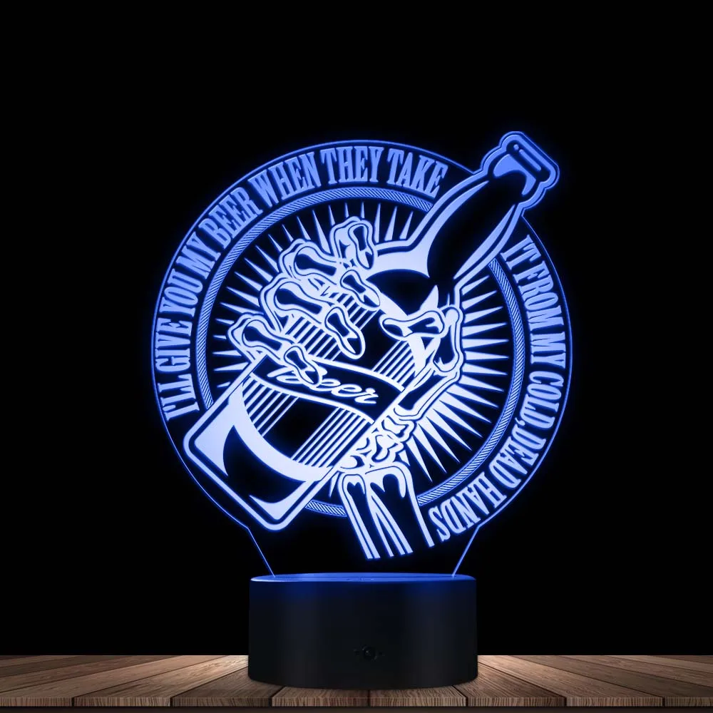 

Страсть к вину 3D Голограмма светильник лампа Ручная с пивной бутылкой шикарный слоган светодиодный лампа с оптической иллюзией акриловый дисплей настольный декор