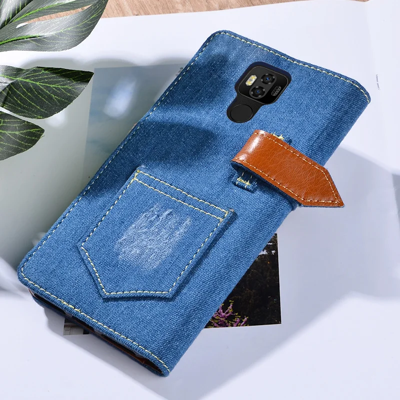 Ковбой Стиль чехол для Ulefone Мощность 6 Чехол модные джинсовые шаблон кожаный чехол для Ulefone Мощность 6 персональный чехол для телефона