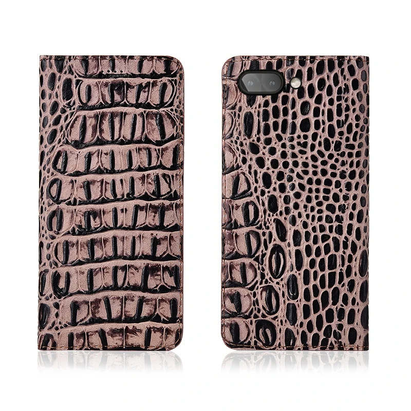

Crocodile Back Pattern Genuine Real Leather Magnetic Flip Phone Bag For Blackberry Key2/BlackBerry KEYone DTEK70 Phone Case Capa
