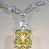 Lab Zircon Diamond Tennis Chain Citrine Gemstone 925 Silver Color Yellow Crystal Stone Necklaces For Women Wedding Jewelry ► Photo 2/6