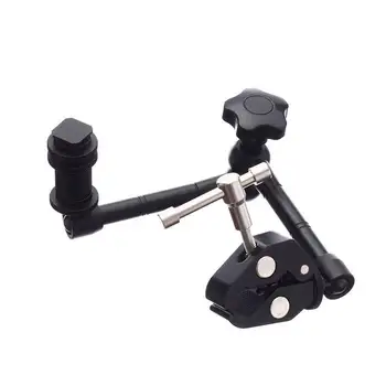 

11 Inch Articulating Friction Magic Arm & Large Adjustable Super Rod Clamp Pliers Clip With 1/4 inch And 3/8 inch Thread For Dsl