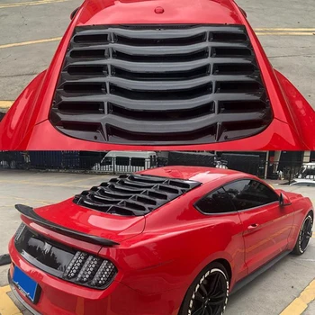 

CEYUSOT For Mustang Abs Carbon Fiber Rear Window Decorative Louver Ford Mustang Window Shutter Grill Cover Frame Accessories 15+