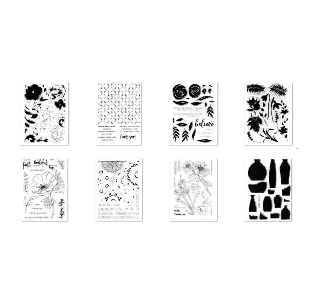 Цветок Прозрачный силиконовый штамп/печать для DIY скрапбукинга/фотоальбома