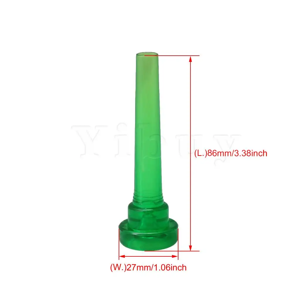 Yibuy Green ABS Plastic Trumpets Mouthpiece 3C Trumpet Replacement Parts