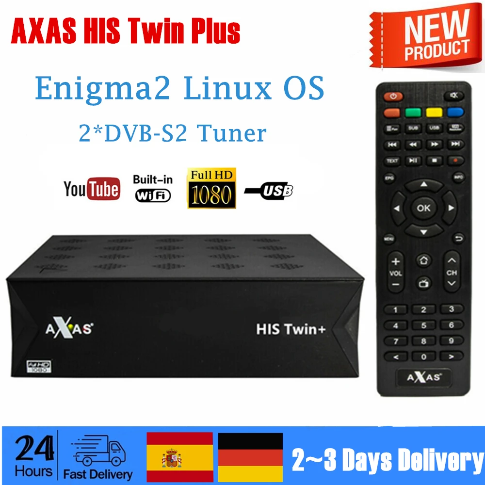 Axas His Twin PLUS DVB-S2/S HD Satellite TV Receiver WiFi +Linux E2 Open ATV 1080P Box support OScam CCAMS DVB Set Top | Электроника