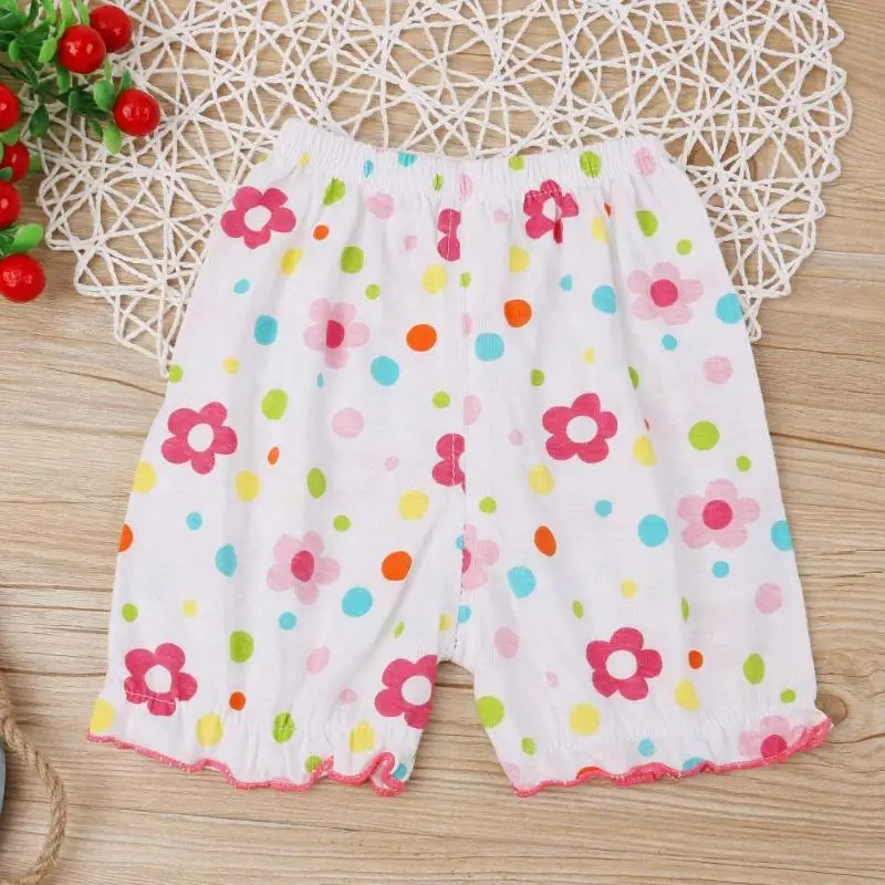 Summer Elastic Waist Baby Floral Print Princess Cute Loose Cotton Newborn Kids Shorts in Girls' Shorts Children Clothing 0-3Y