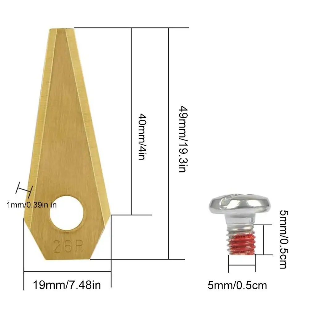 18PCS 49*19*1MM Robot Mower Replacement Blade Anti-rust Durable Mower Cutter for Bosch Indego Easy to install 2